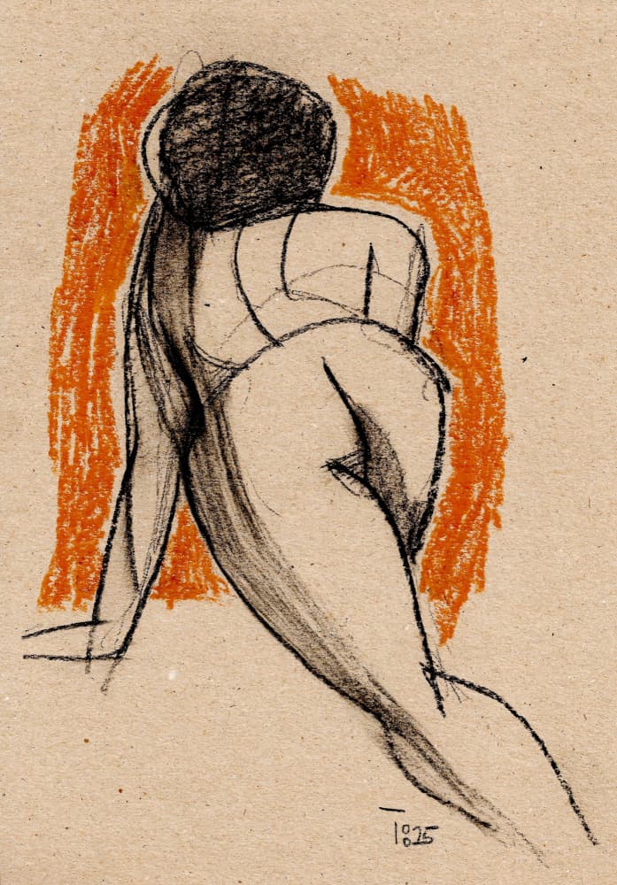 Seated Figure Drawing by Tore Bahnson — canvas wall art