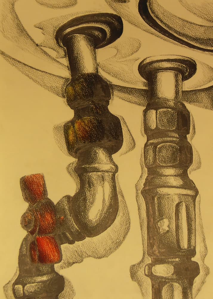 Vintage Industrial Plumbing by Kulik — canvas wall art