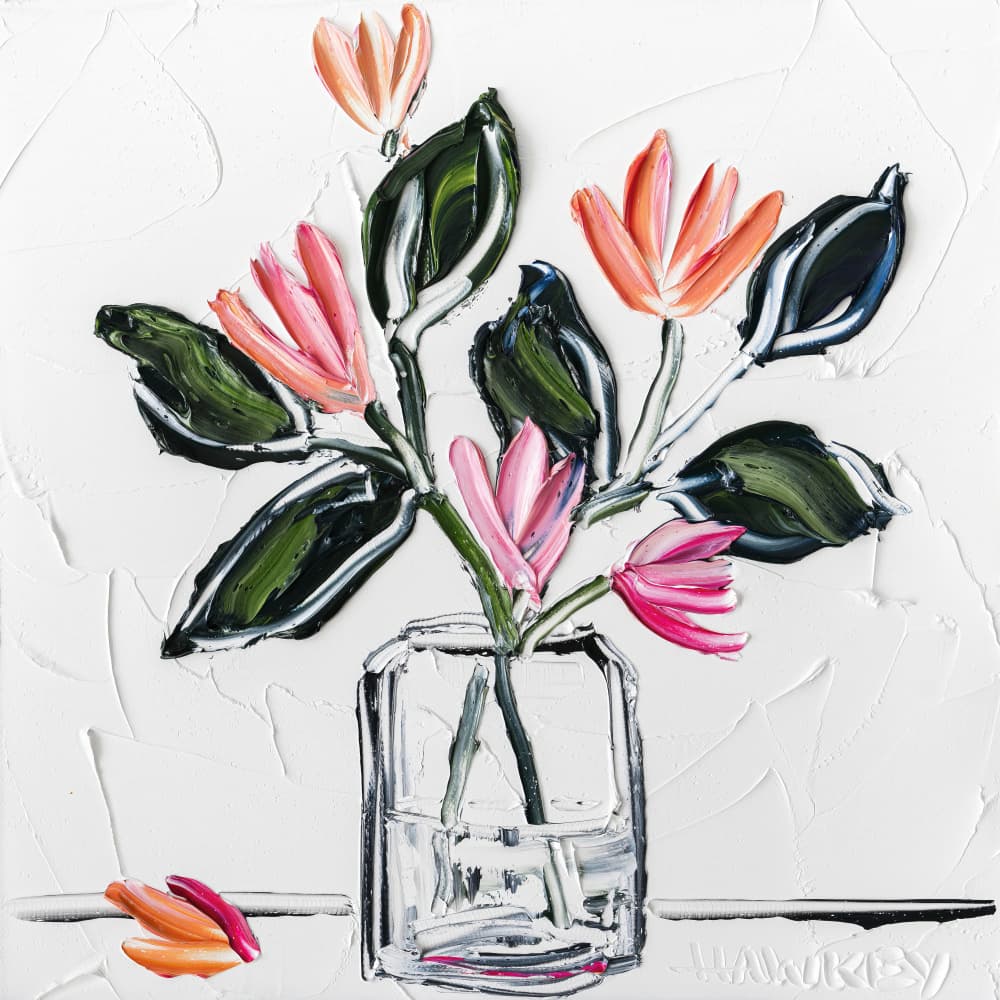 Vibrant Textured Flowers by Angela Hawkey — canvas wall art