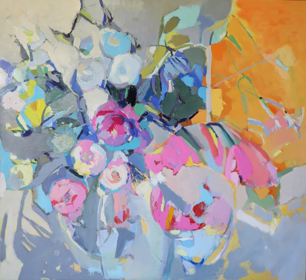 Abstract Floral Bloom by Elena Shraibman — canvas wall art