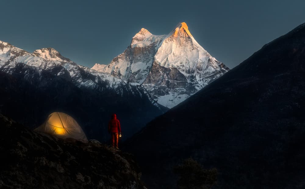 Sunrise Mountain Camp by YANGYING — canvas wall art