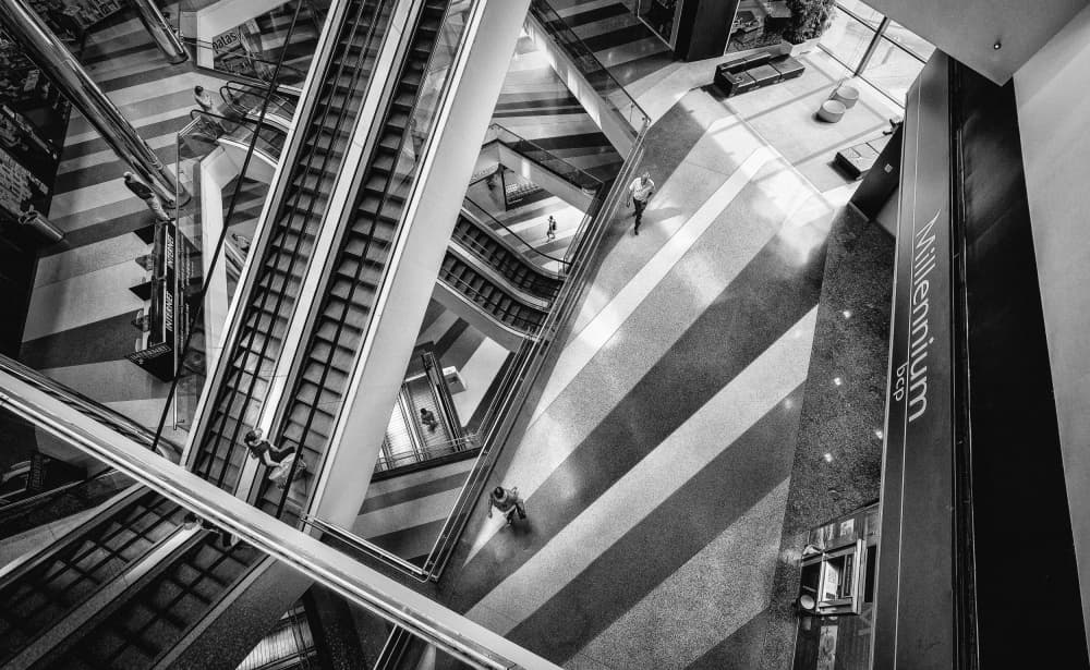 Dynamic Escalator Lines by Carlos_Grury_Santos — canvas wall art
