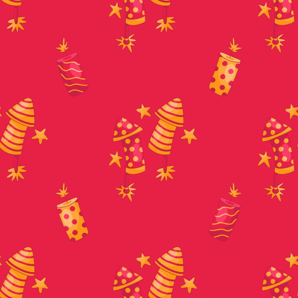 Festive Firecracker Pattern by Marika Barsrsind β canvas wall art