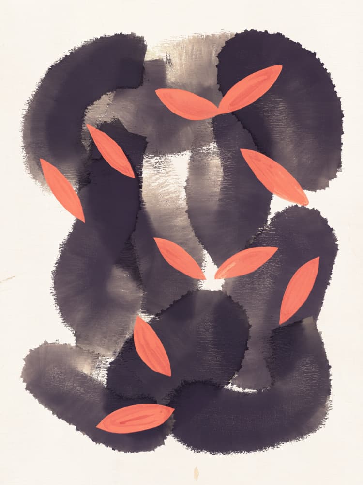Floating Coral Petals by Little Dean — canvas wall art