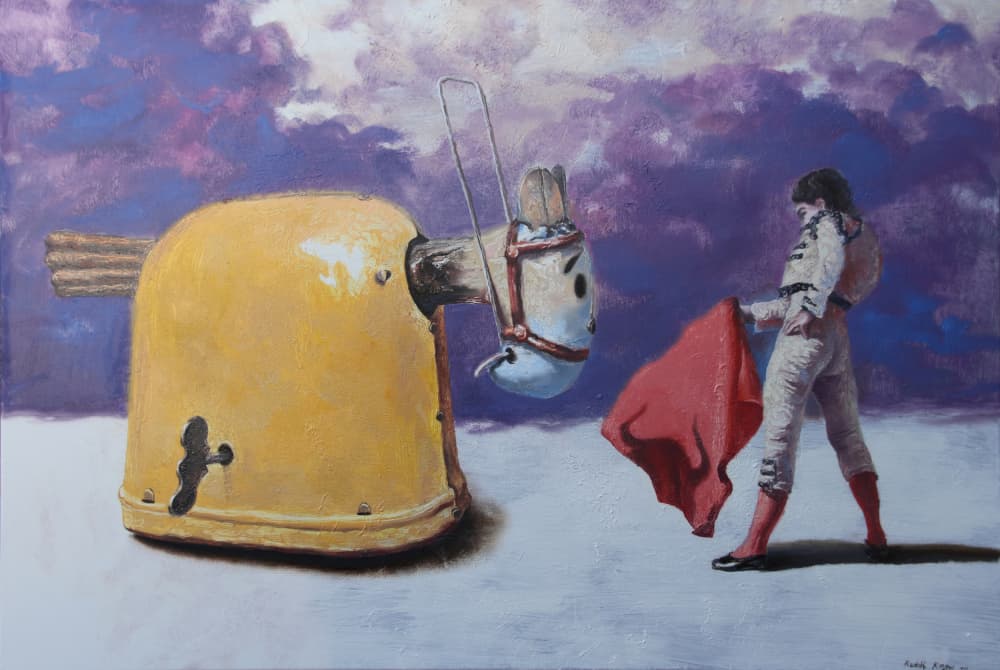 Matador And Yellow Bull by Rudolf Kosow — canvas wall art