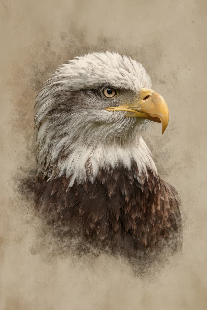 Majestic Bald Eagle Gaze by Rafal Kulik — canvas wall art