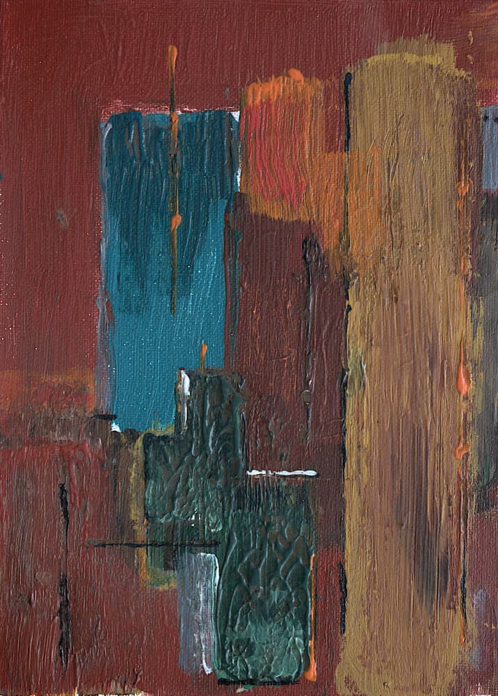 Abstract Earthy Blocks by kjeld olsen — canvas wall art