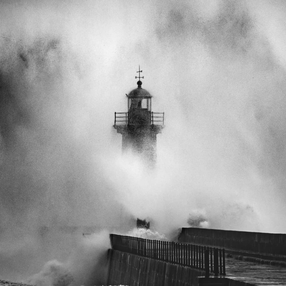 Lighthouse Against the Storm by Marco Faria — canvas wall art