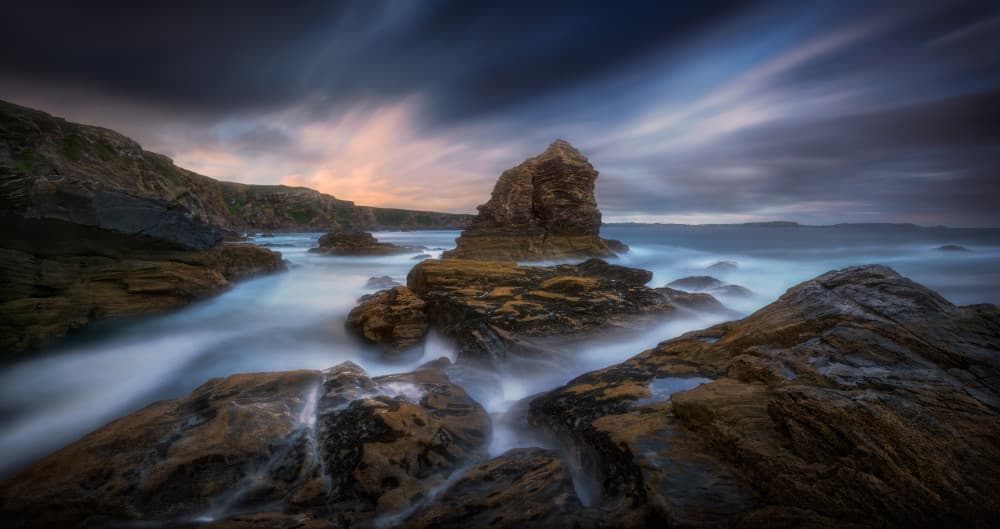 Dramatic Coastal Twilight by Krzysztof Browko — canvas wall art