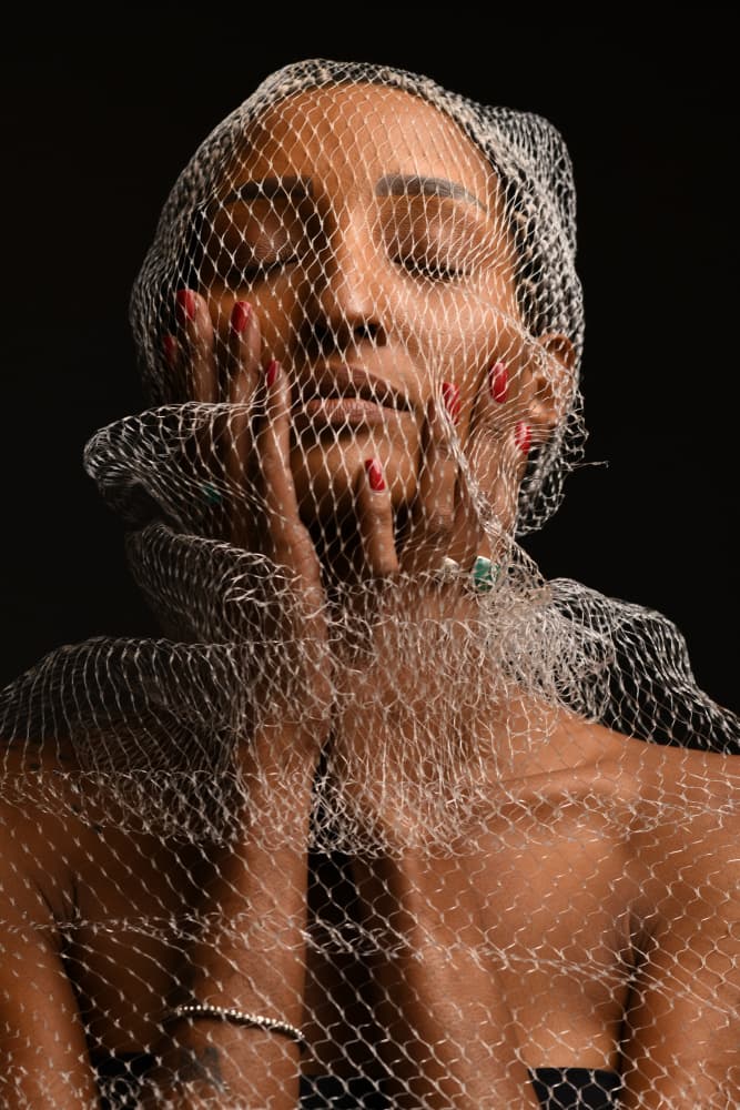 Serene Mesh Portrait by Yoram GIL — canvas wall art