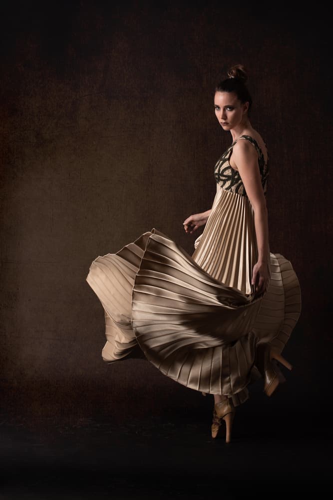 Graceful Golden Movement by Mike Kreiten — canvas wall art