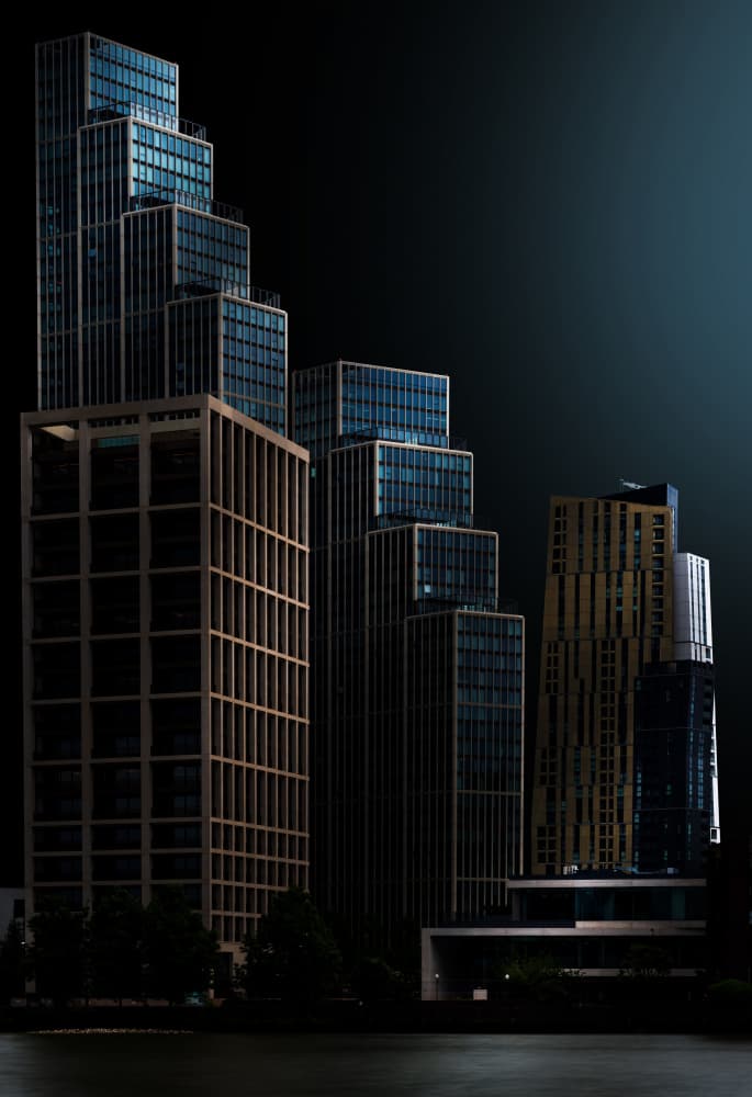 Stepped City Towers by Luigi Greco — canvas wall art