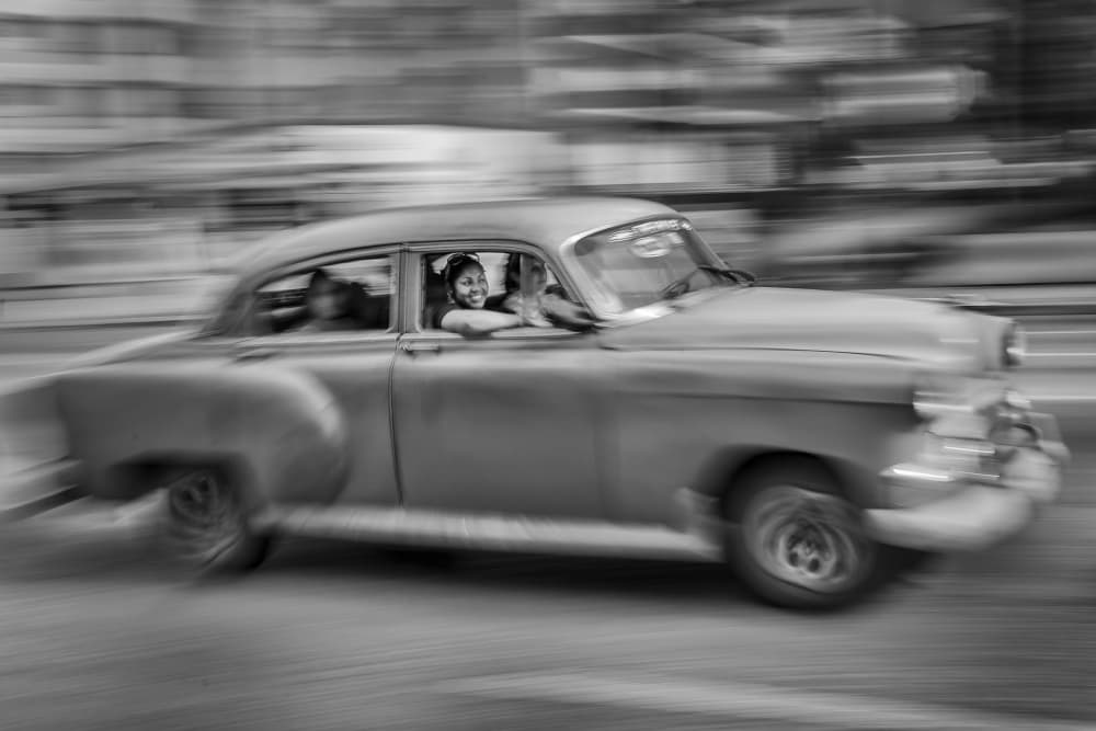 Joyful Vintage Car Ride by Andy Bauer — canvas wall art