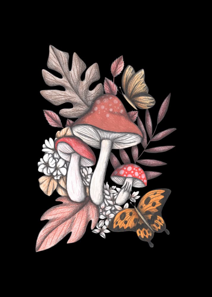 Whimsical Mushroom Gathering by Cecilia Battaini — canvas wall art