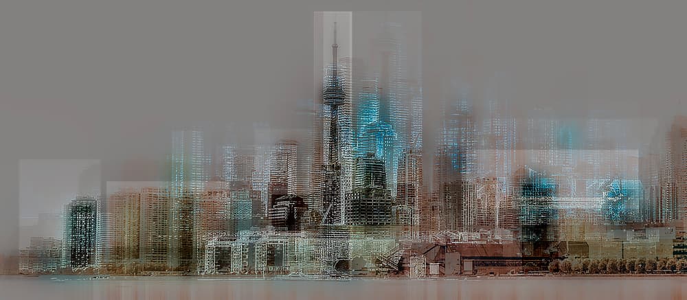 Digital City Skyline by Carmine Chiriacò — canvas wall art