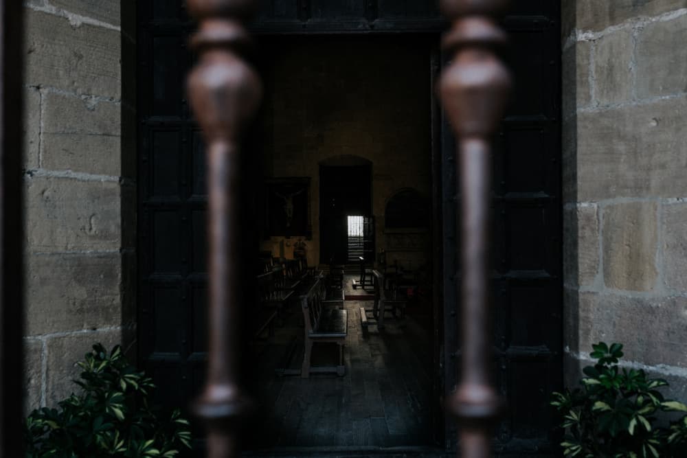 Quiet Church Interior View by Aimee Giles — canvas wall art