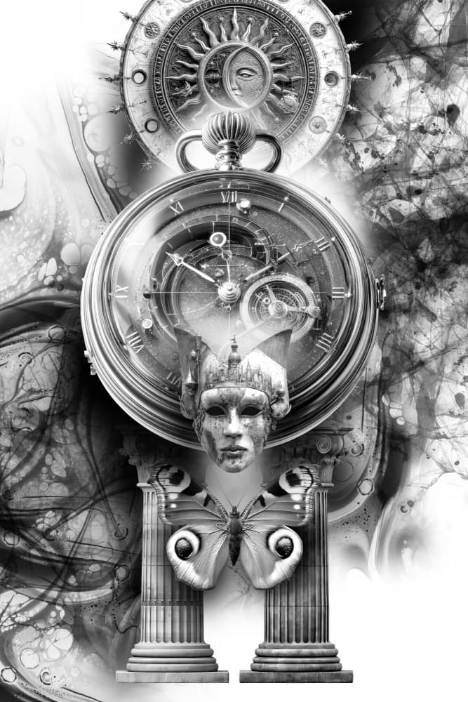 Celestial Time Mask by Rafal Kulik — canvas wall art