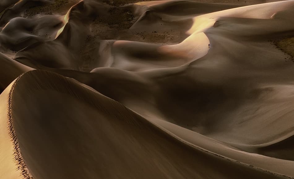 Solitary Walker Desert Dunes by Izidor Gasperlin — canvas wall art