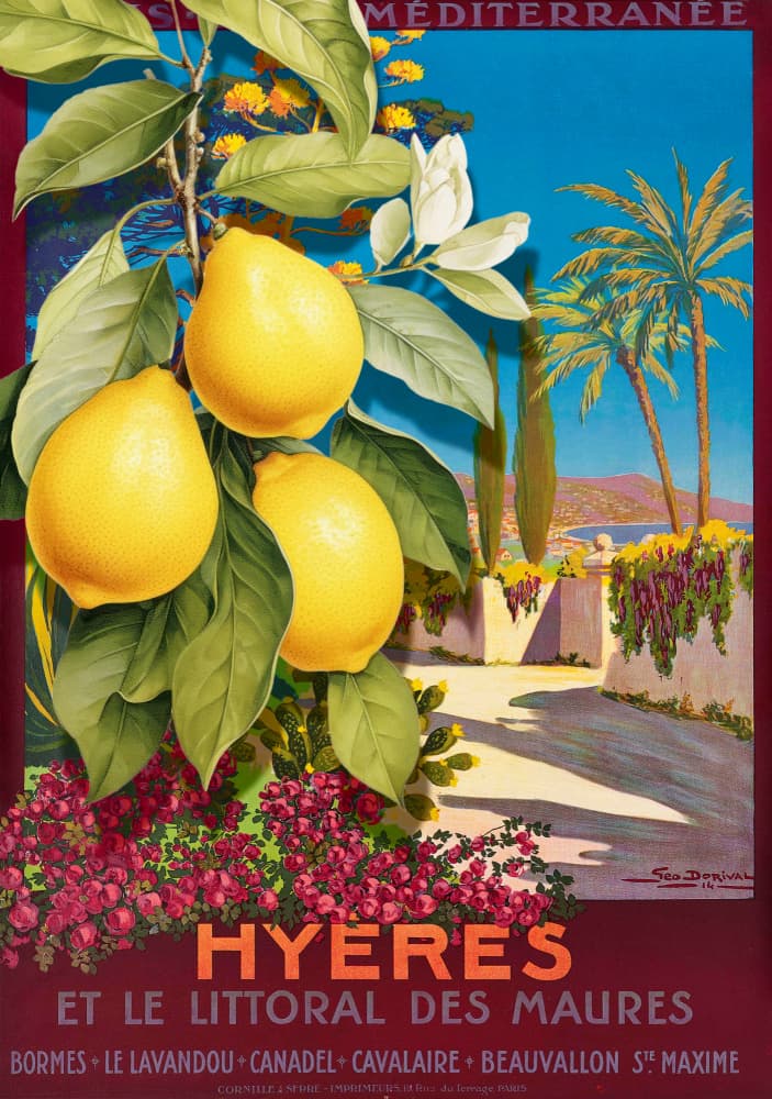 French Riviera Lemons by Marja van den Hurk — canvas wall art