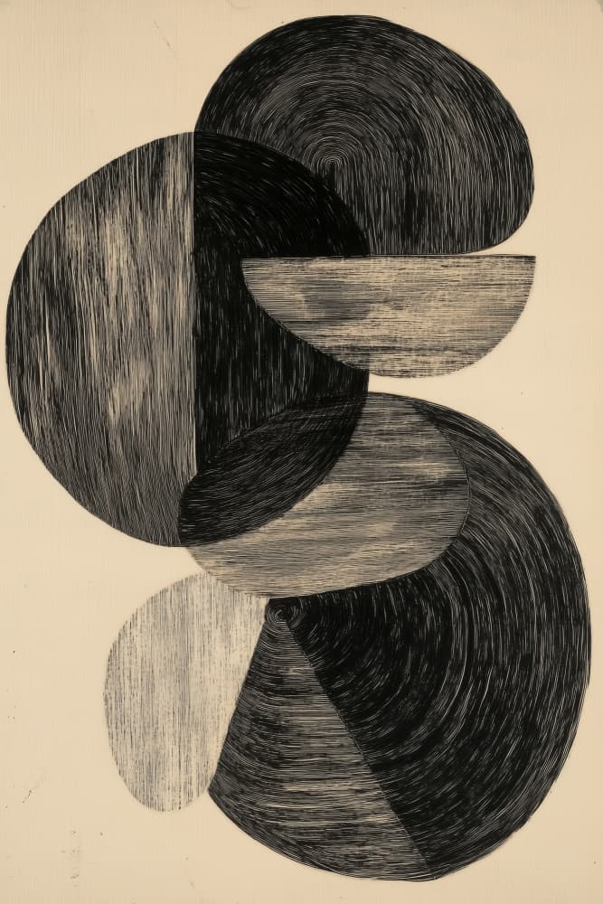 Abstract Textured Circles by Melloi Art Prints — canvas wall art