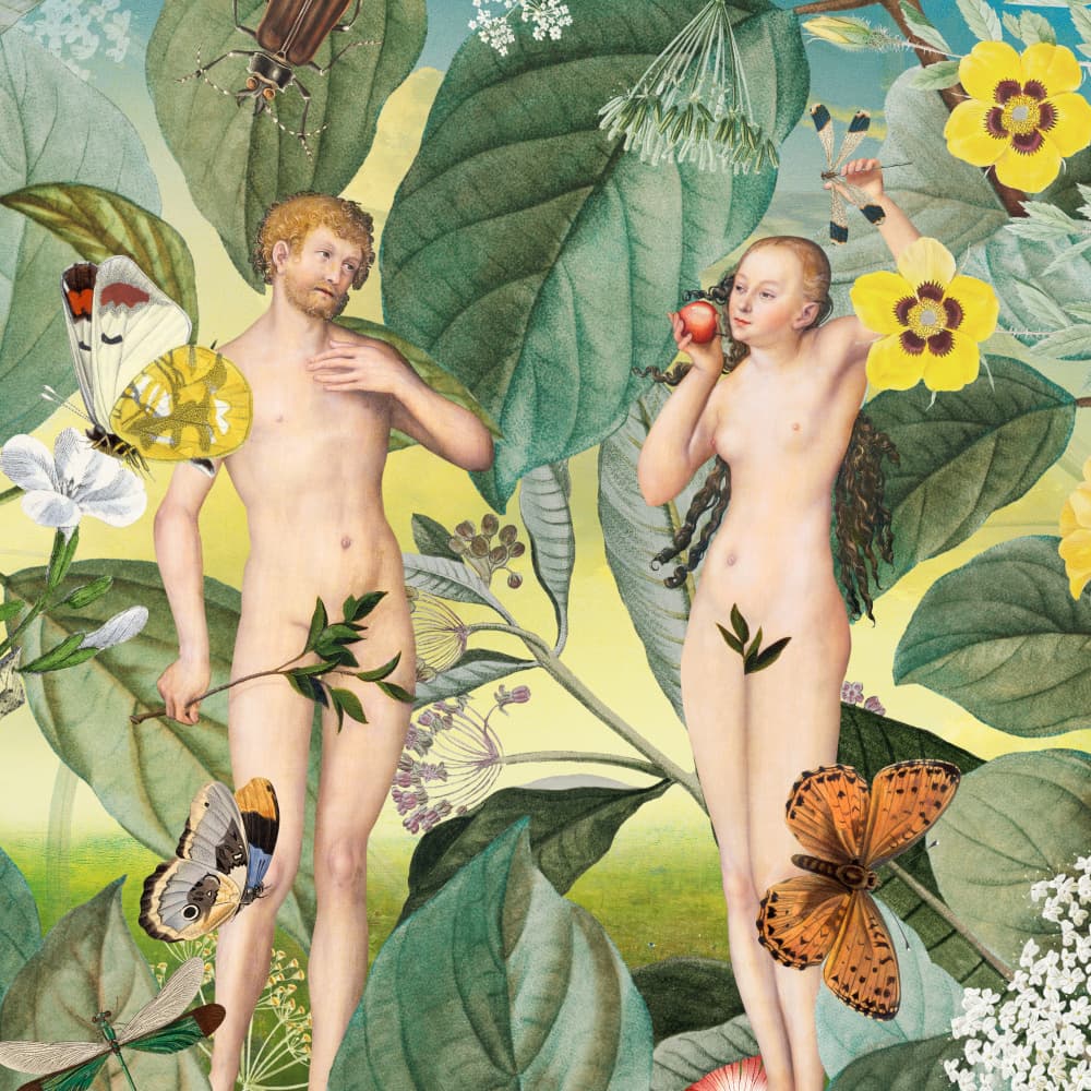 Adam and Eve In Botanical Garden by Marja van den Hurk — canvas wall art