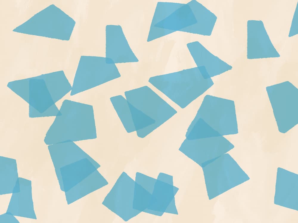 Transparent Blue Shapes by Dina Dankers — canvas wall art
