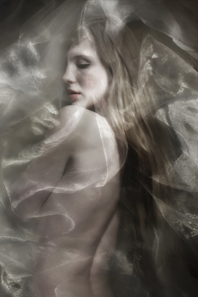 Graceful Woman Sheer Fabric by Angéla Vicedomini — canvas wall art