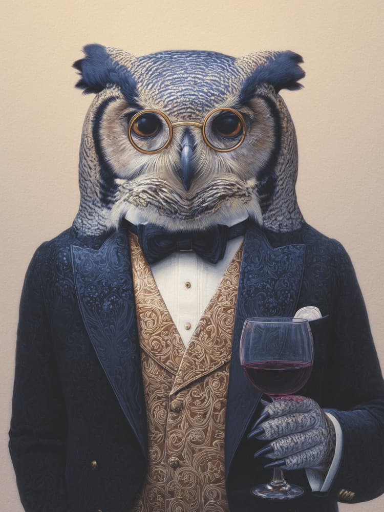 Sophisticated Owl Gentleman by Andreas Magnusson — canvas wall art