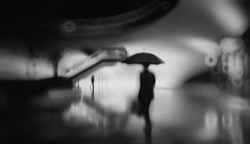 Solitary Umbrella Walk by Teruhiko Tsuchida — canvas wall art
