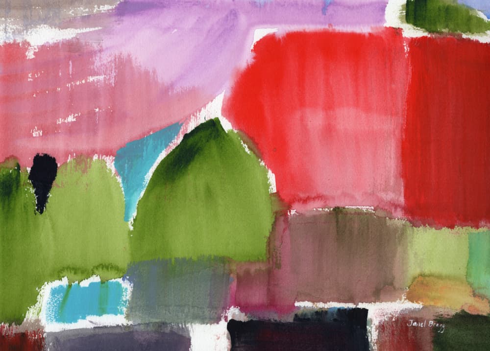 Vibrant Abstract Landscape by Janel Bragg — canvas wall art