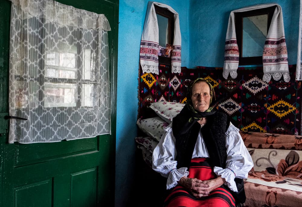Elderly Folk Woman by Andrei Nicolas - The Traveler — canvas wall art