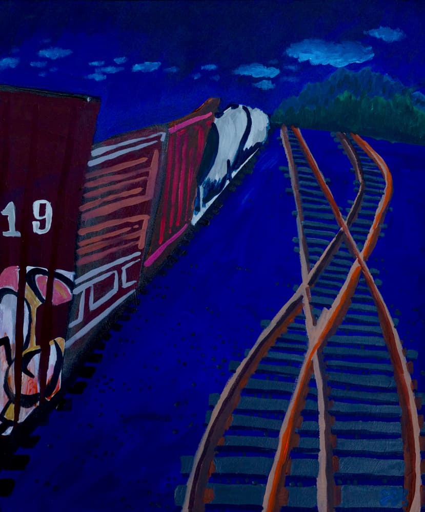 Night Train Crossing by Steve Spencer — canvas wall art