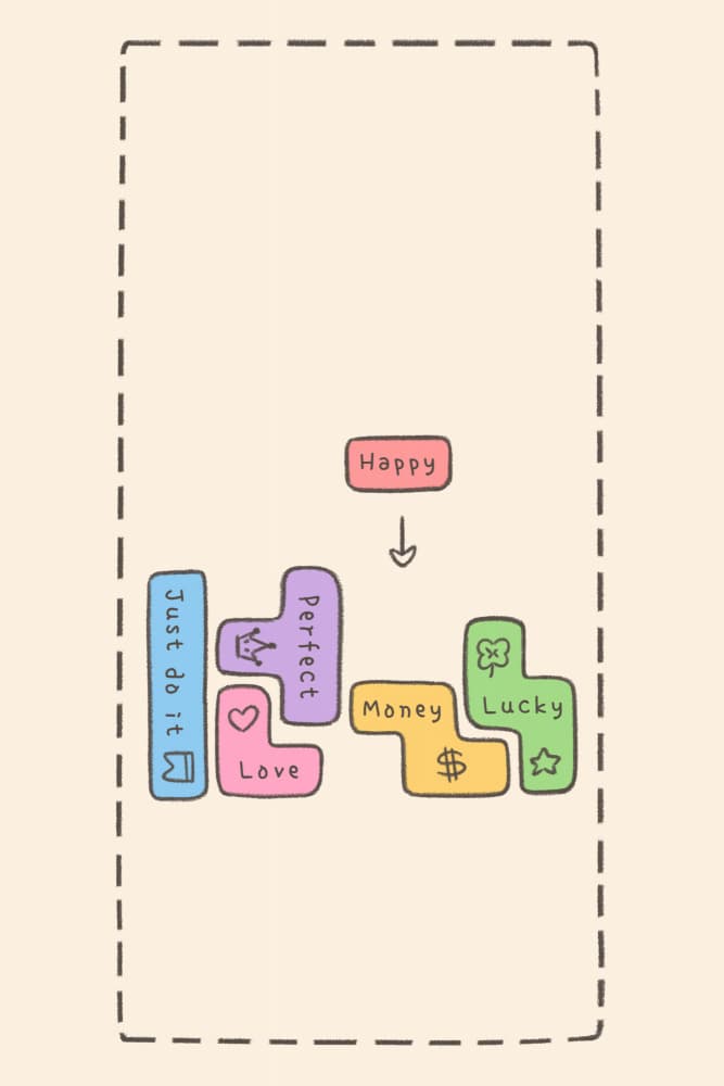 Happy Life Blocks by Xuan Thai — canvas wall art