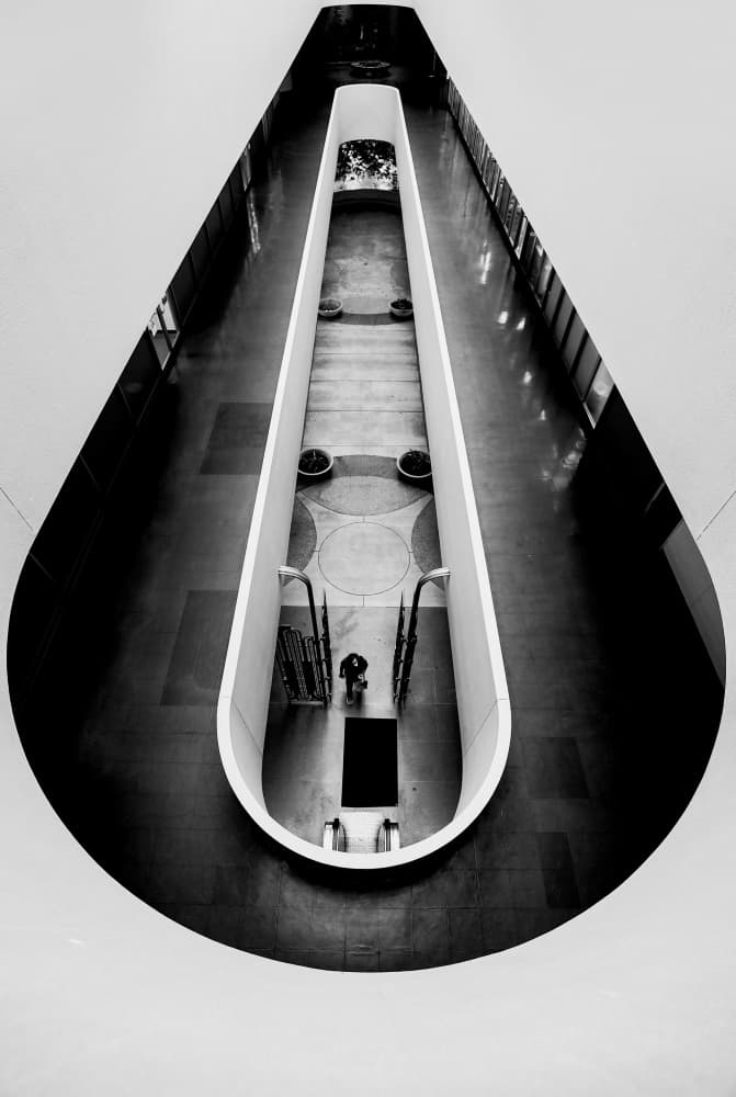 Modern Corridor Descent by Robin Wechsler — canvas wall art