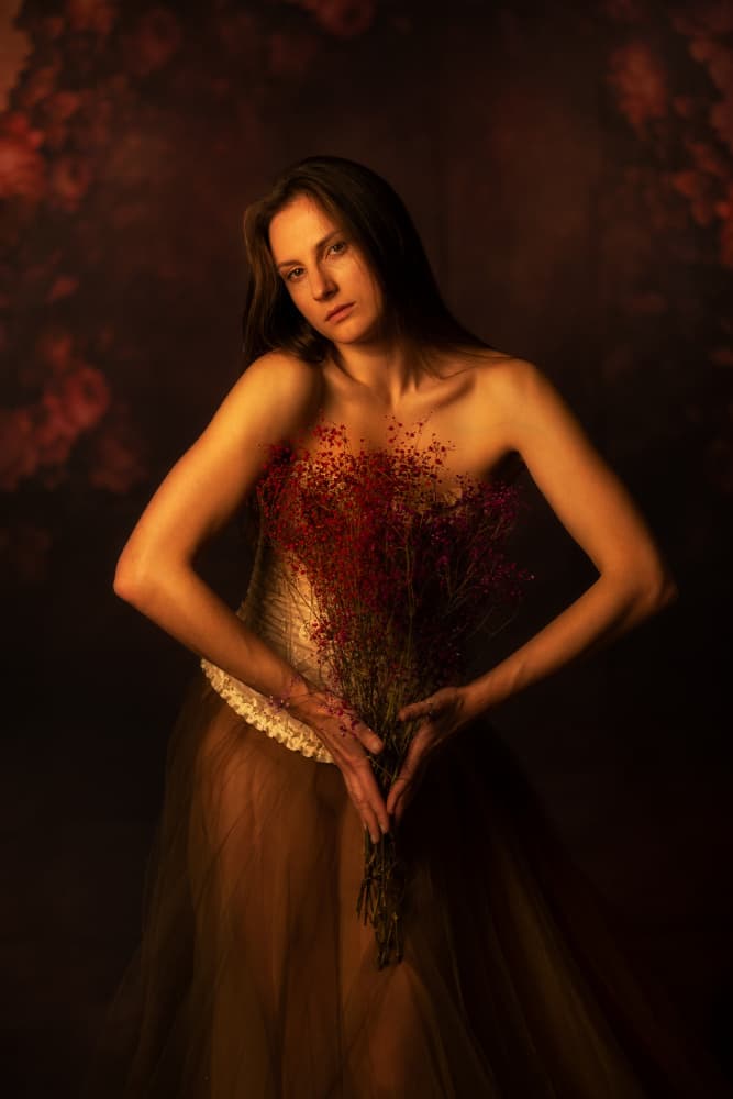 Graceful Woman Flowers by Amnon Eichelberg — canvas wall art