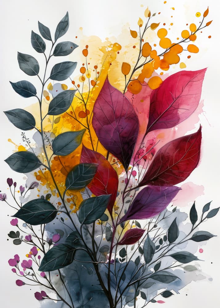 Vibrant Autumn Leaves by Justyna Jaszke — canvas wall art