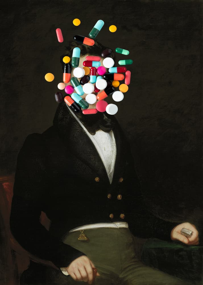 Colorful Medication Portrait by The Art Concept — canvas wall art