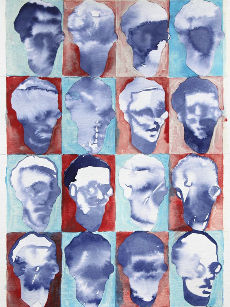 Abstract Faces Grid by Joshua Hoskins — canvas wall art
