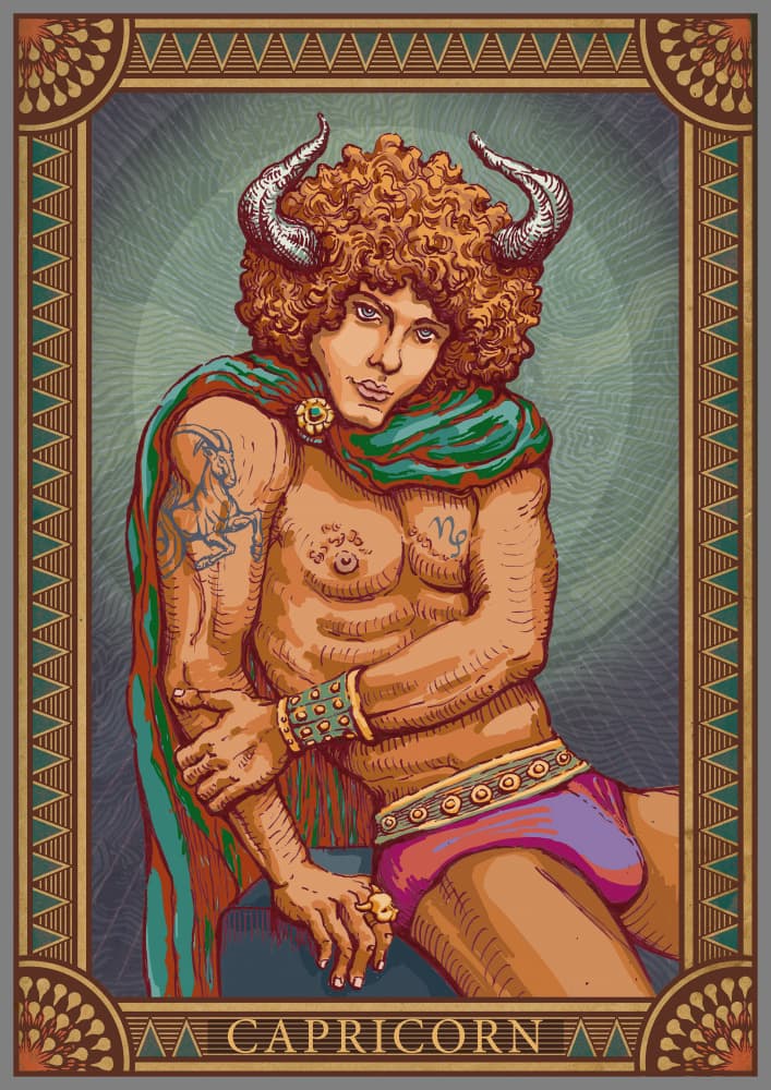 Mythical Capricorn Man by Olga Galeeva — canvas wall art