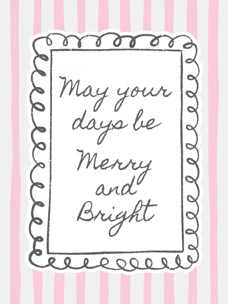 Merry and Bright Greeting by Jolly and Dash — canvas wall art