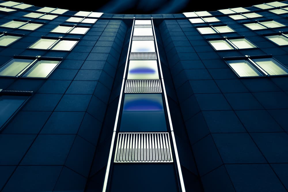 Modern Blue Facade by Marc Huybrighs — canvas wall art