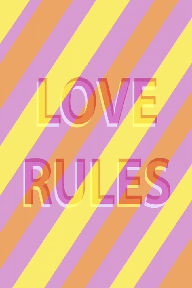 Love Rules Pattern by Martina — canvas wall art