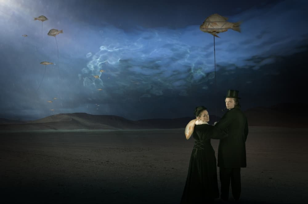Surreal Flying Fish by Christine von Diepenbroek — canvas wall art