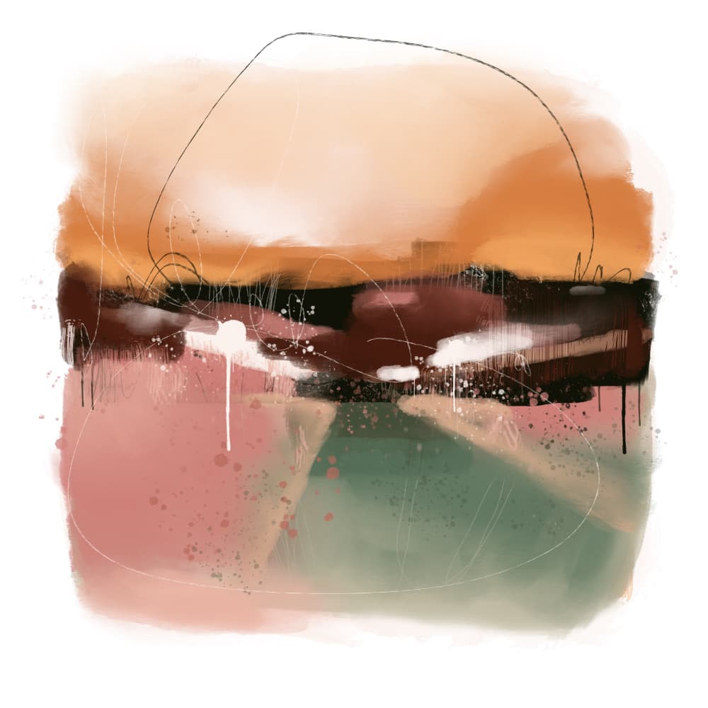 Soft Abstract Horizon by MANSI SAXENA — canvas wall art