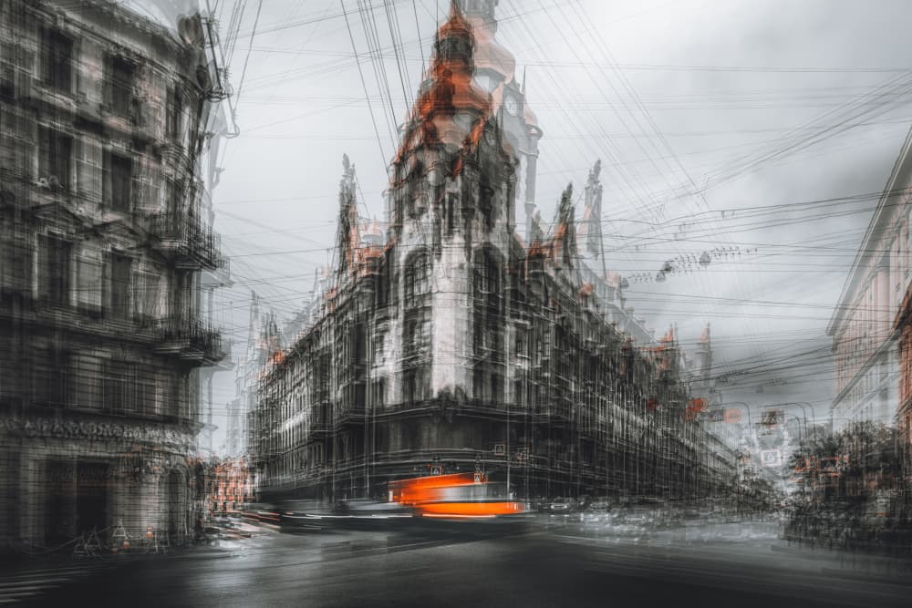 Orange City Movement by Carmine Chiriacò — canvas wall art