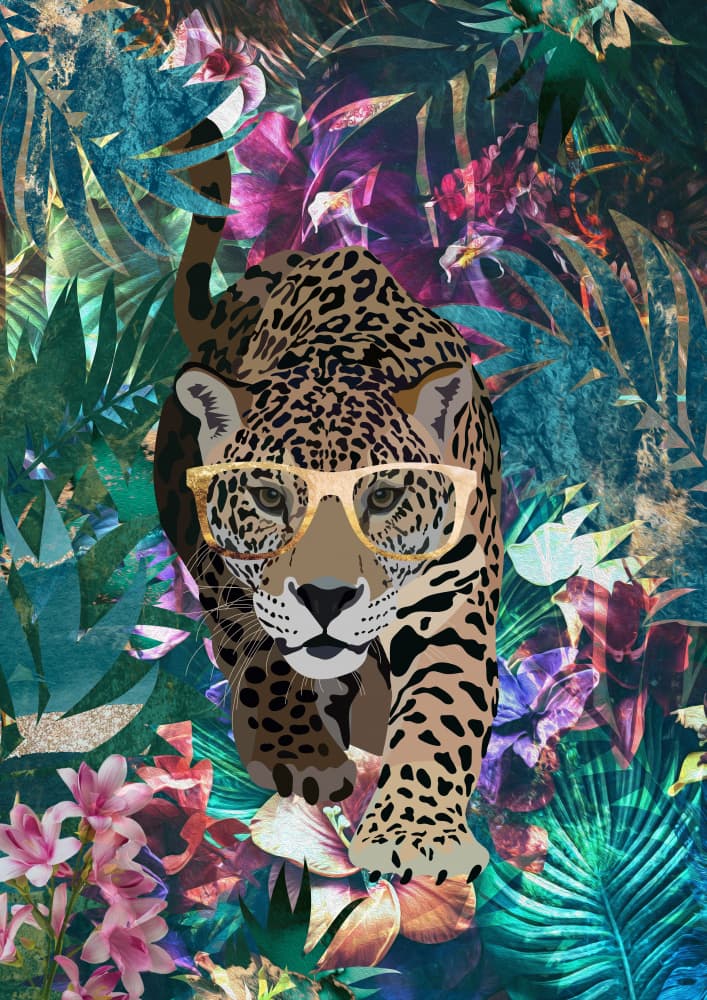 Stylish Jungle Jaguar by Sarah Manovski — canvas wall art