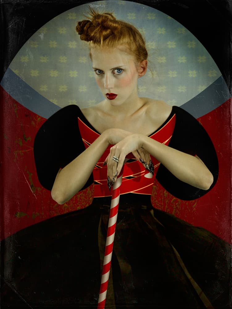 Bold Woman Red Cane by Svetlana Melik-Nubarova — canvas wall art
