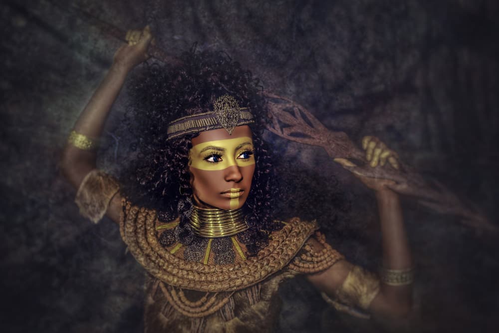 Golden Tribal Warrior by Ajar Setiadi — canvas wall art