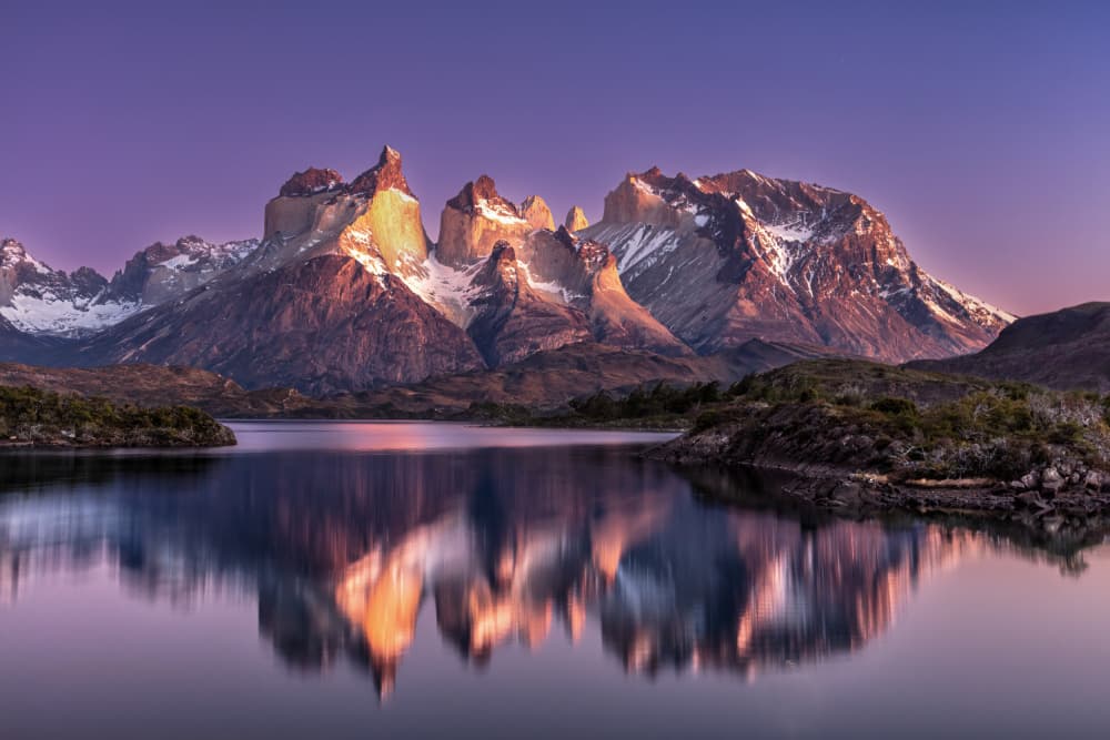 Patagonia Sunrise Reflection by Mark Strom — canvas wall art