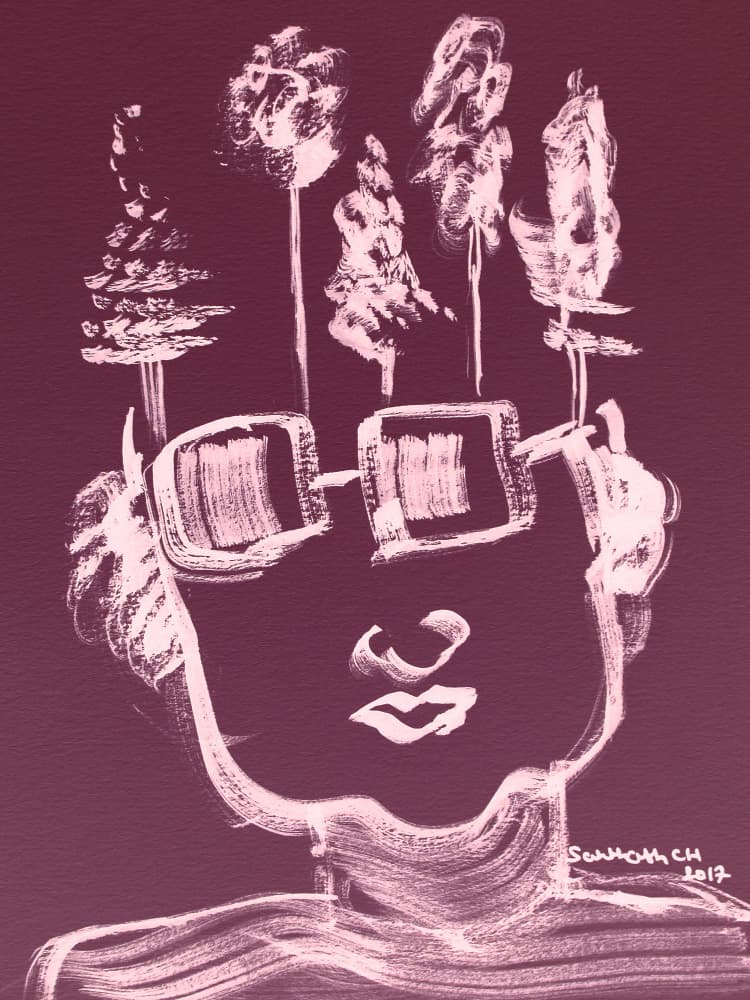 Thinking Forest Head by Santhosh ch — canvas wall art